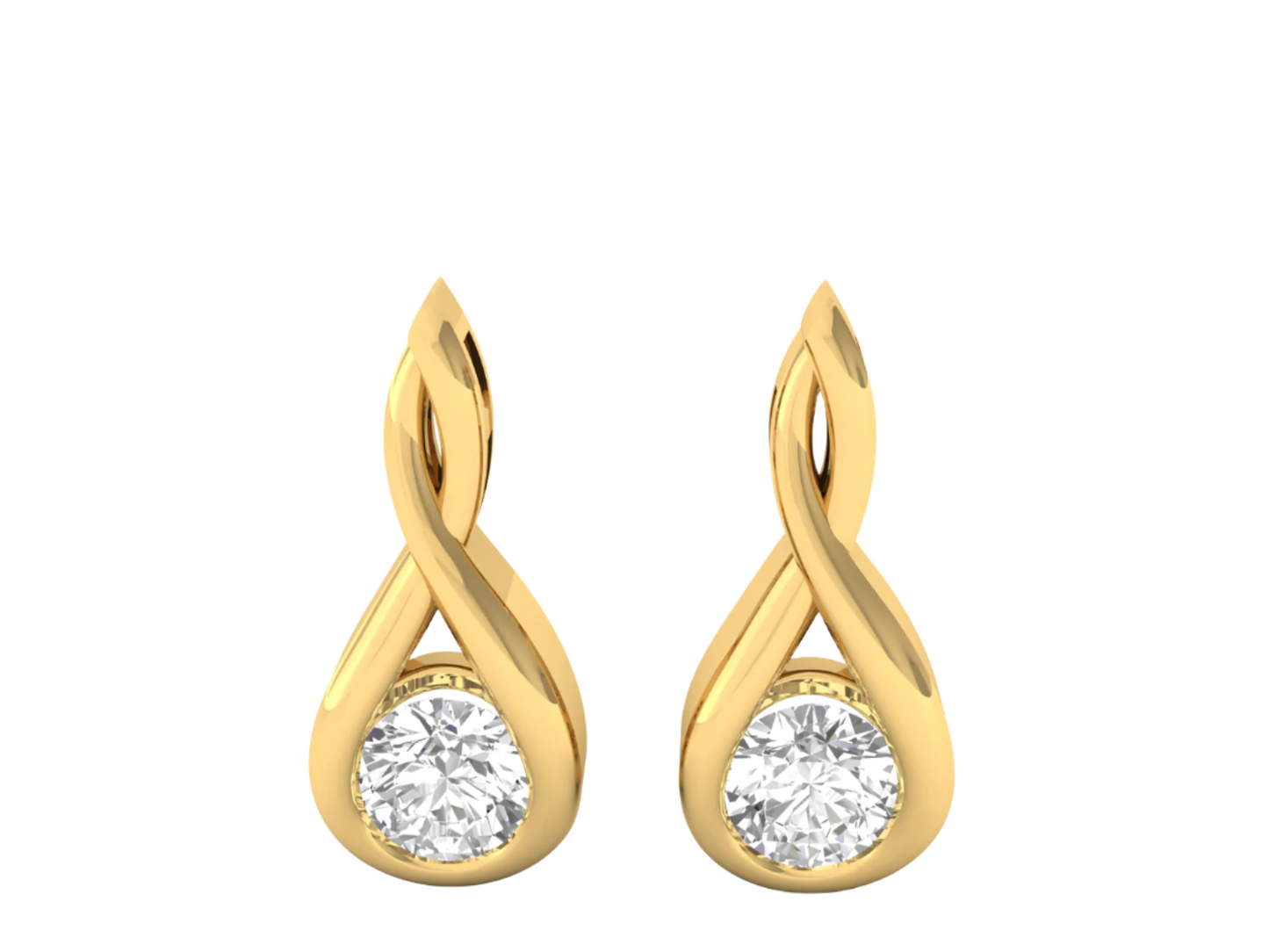 Infinity Twist Diamond Drop Earrings