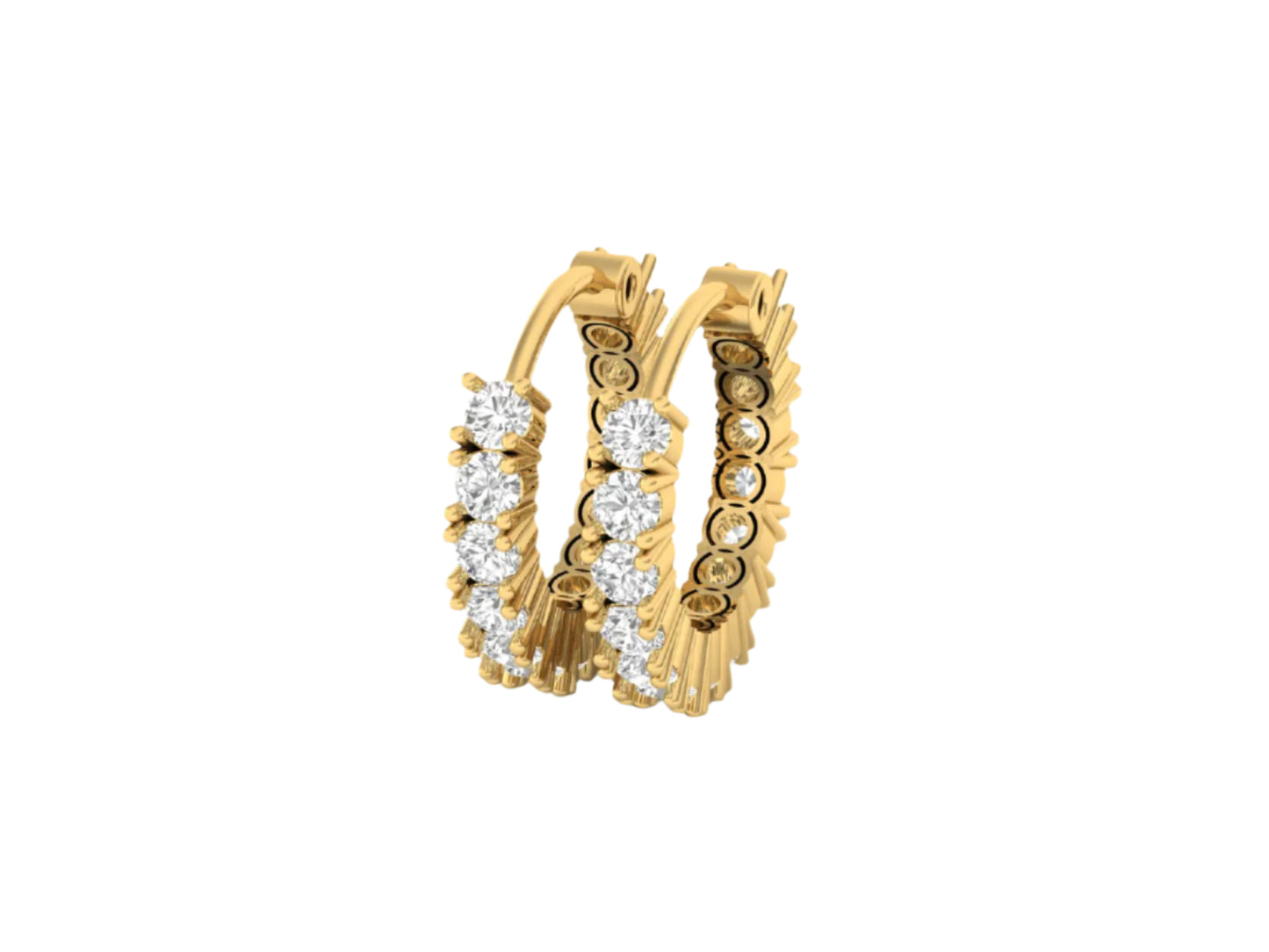 Elegant Gold Hoop Earrings with Sparkling Diamonds
