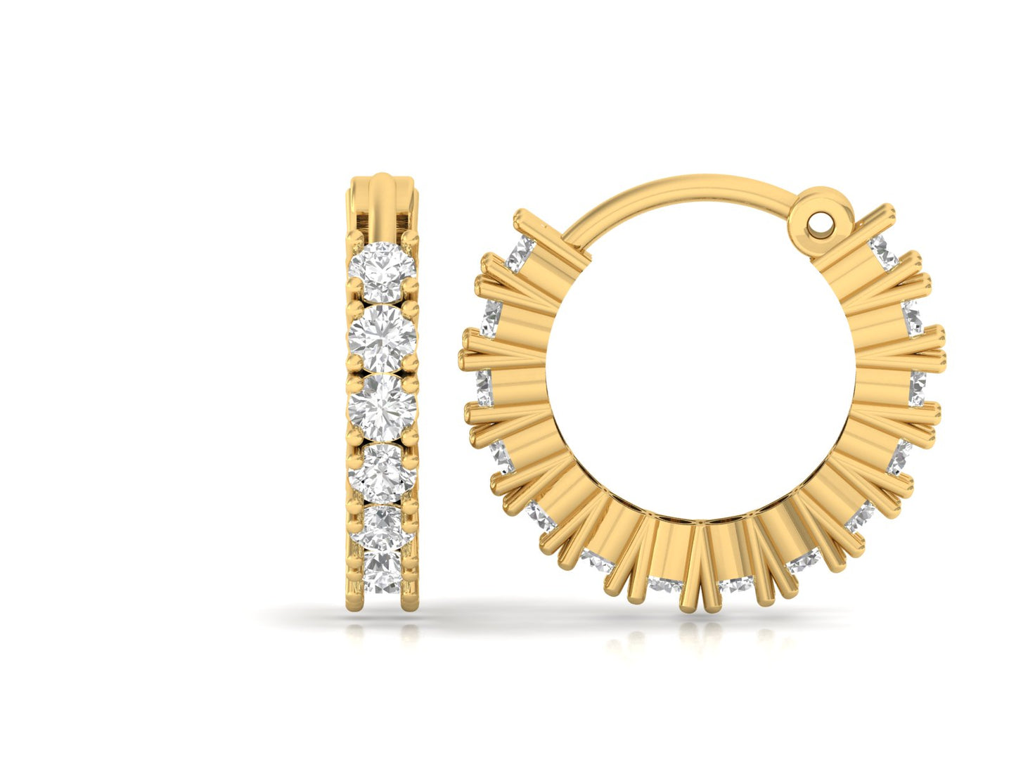 Elegant Gold Hoop Earrings with Sparkling Diamonds