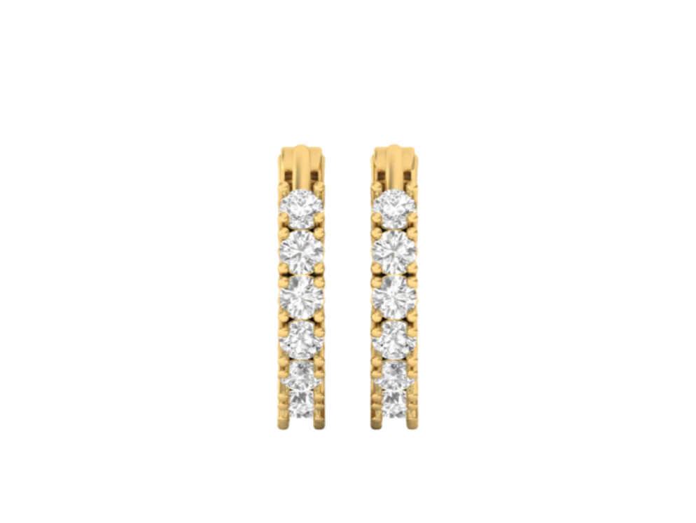 Elegant Gold Hoop Earrings with Sparkling Diamonds