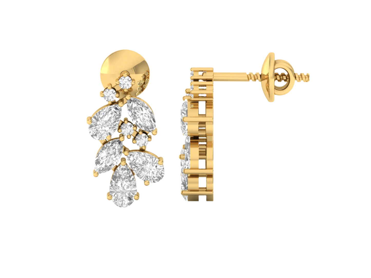 Exquisite Diamond Cluster Earrings