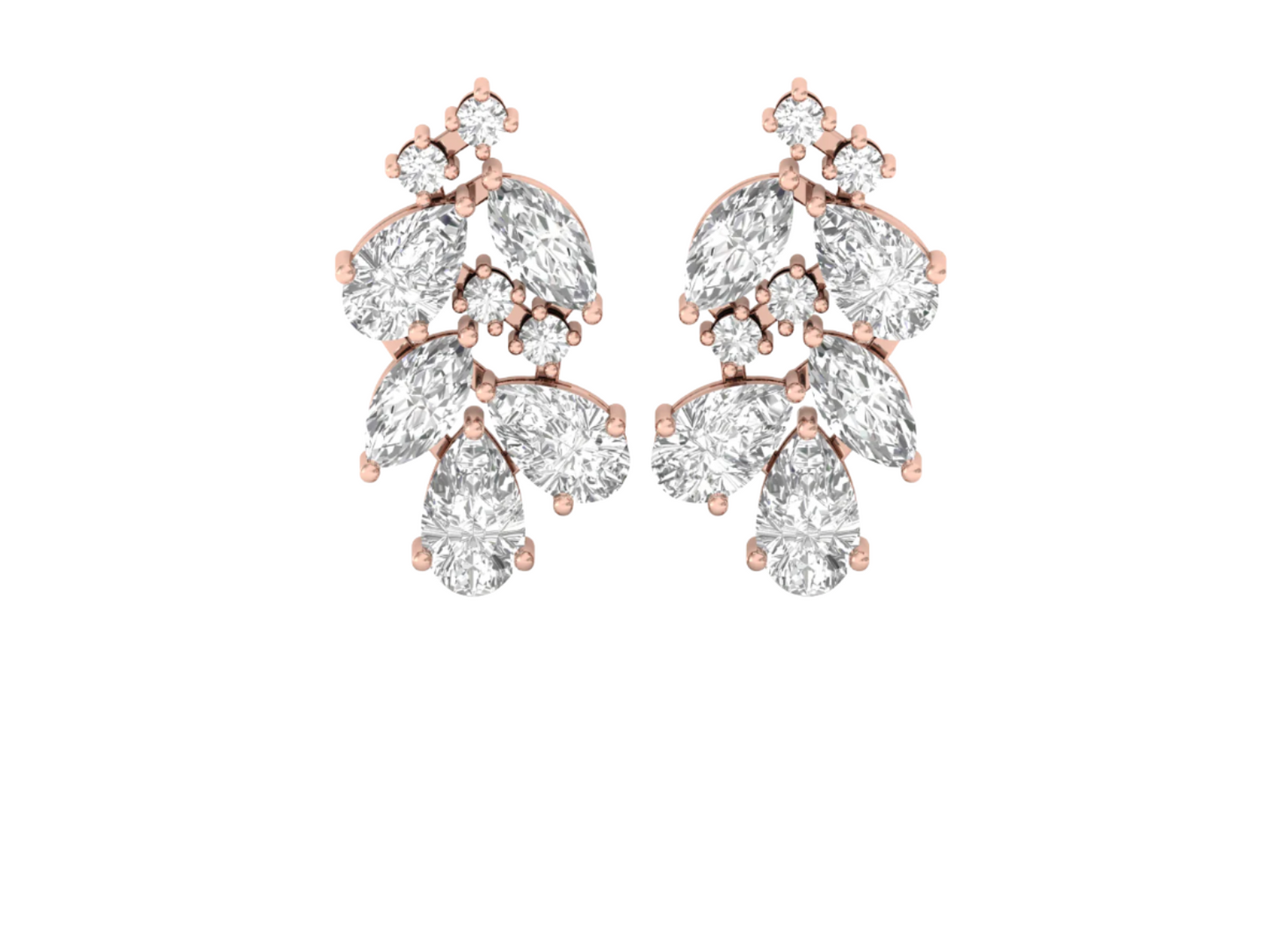 Exquisite Diamond Cluster Earrings