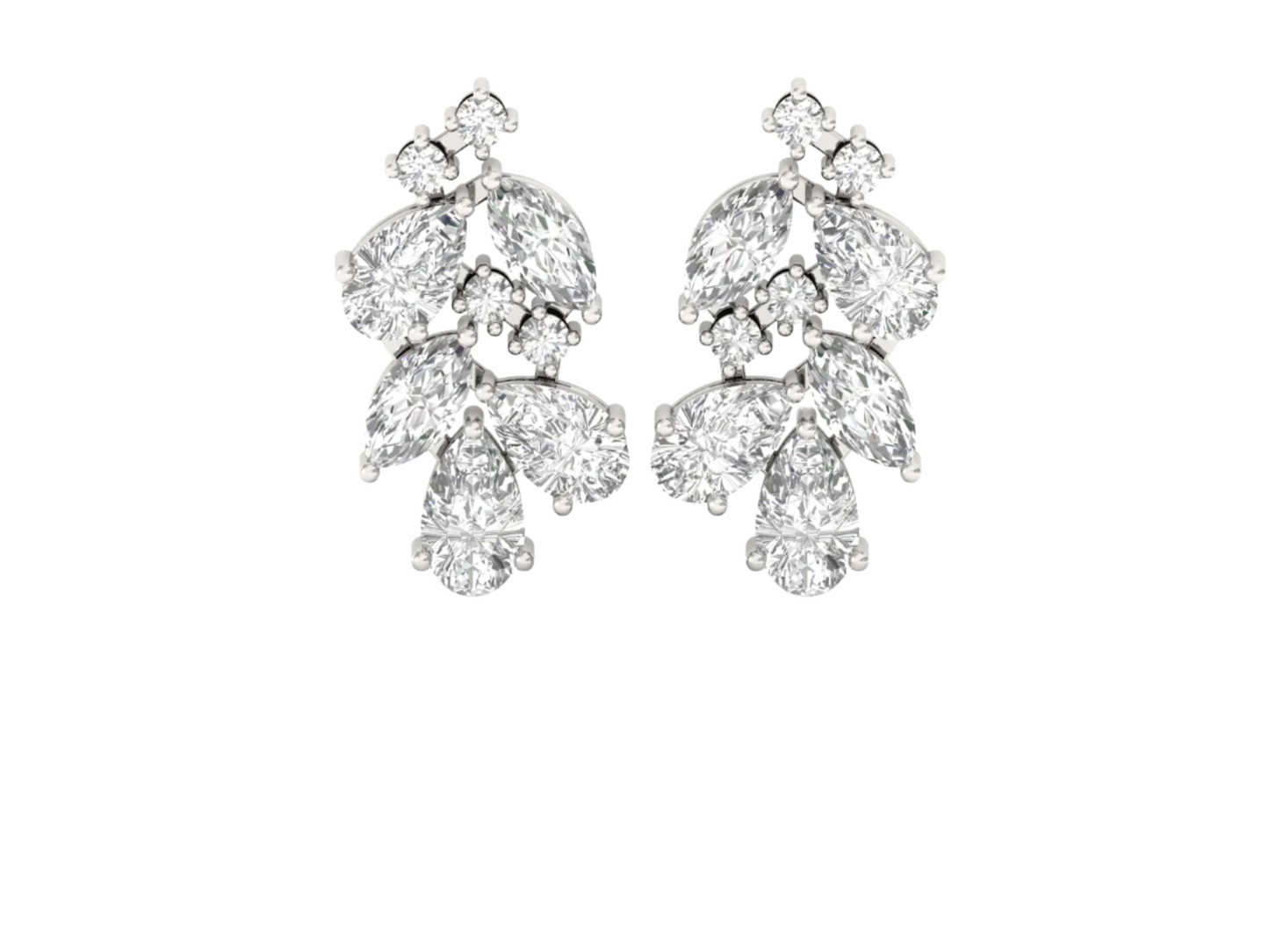 Exquisite Diamond Cluster Earrings