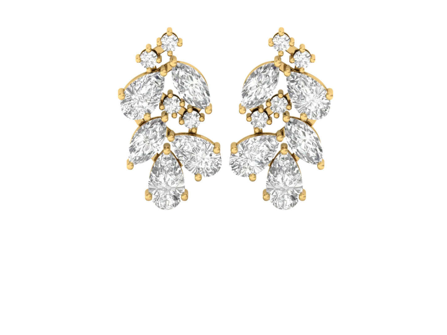 Exquisite Diamond Cluster Earrings