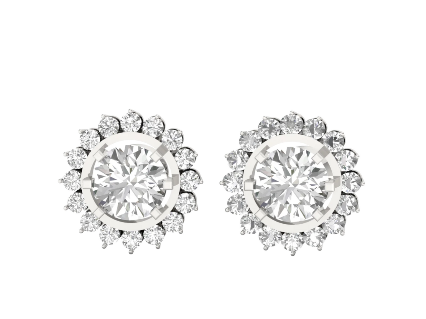Double Sparkle Diamond Halo Earrings