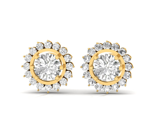Double Sparkle Diamond Halo Earrings