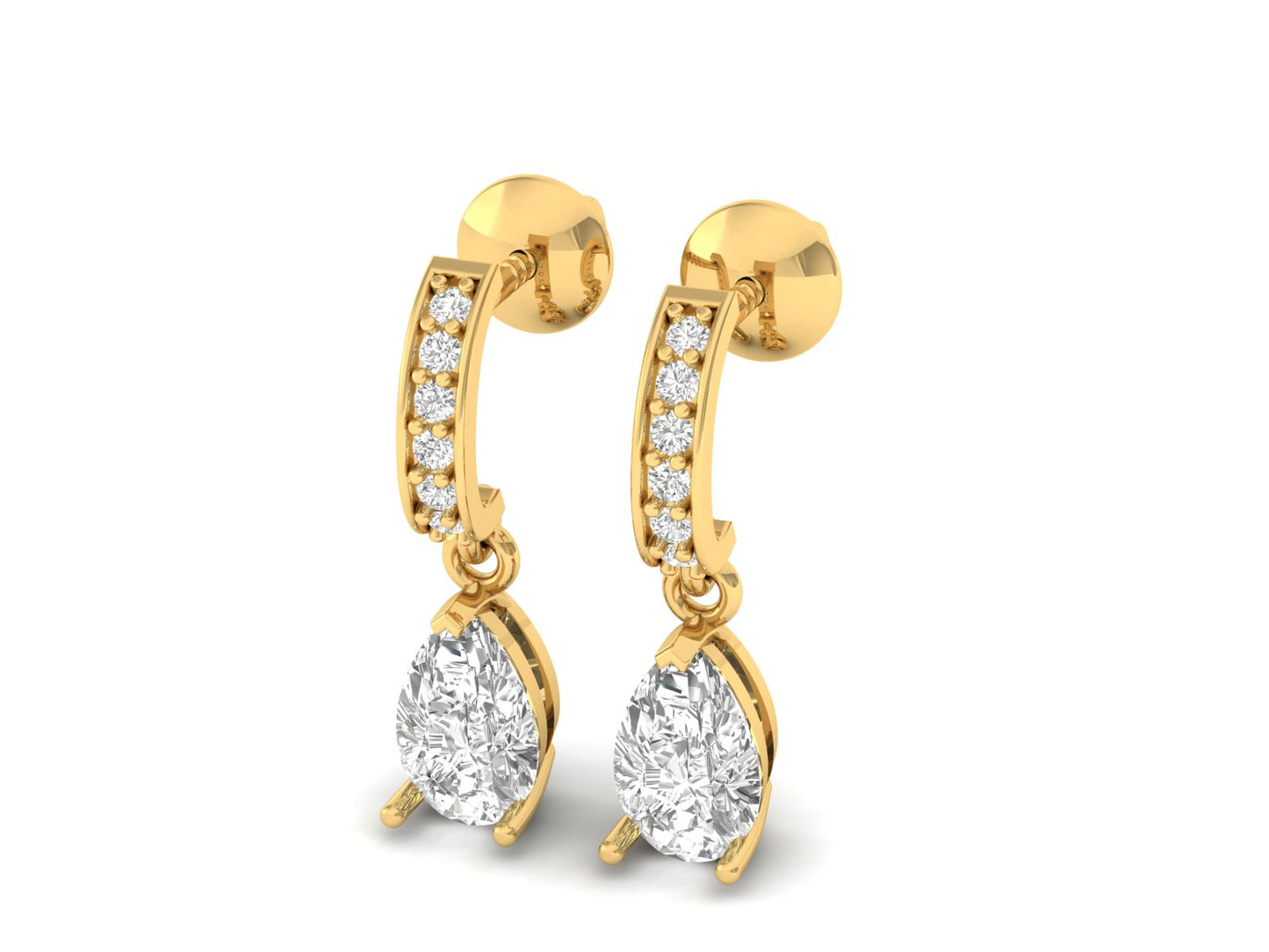 Sparkling Pear Cut Dangle Earrings