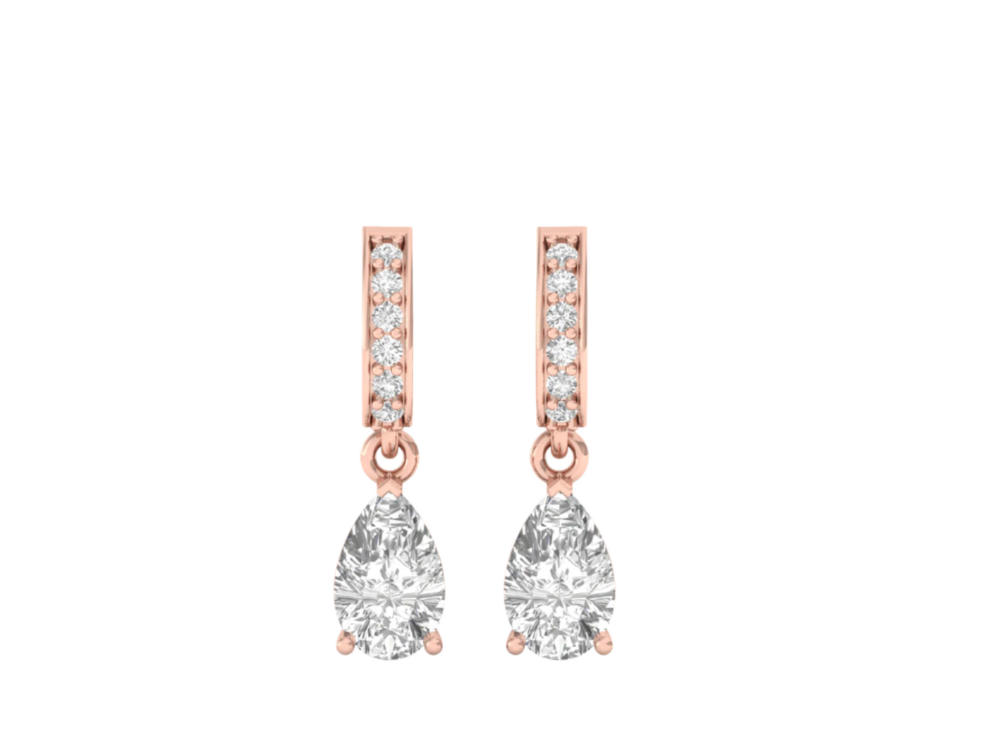 Sparkling Pear Cut Dangle Earrings