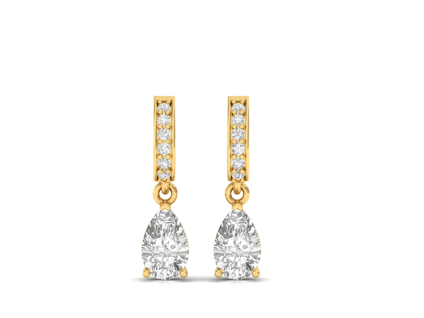 Sparkling Pear Cut Dangle Earrings