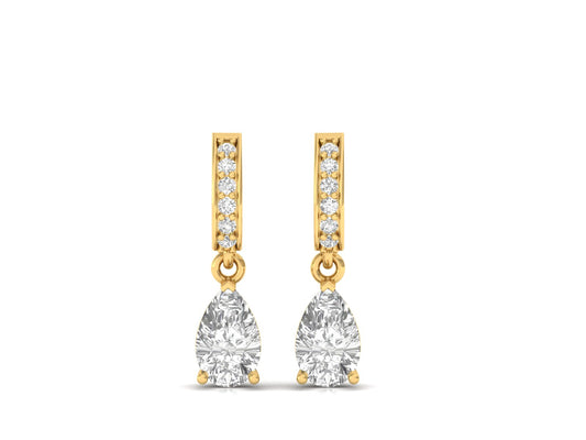 Sparkling Pear Cut Dangle Earrings