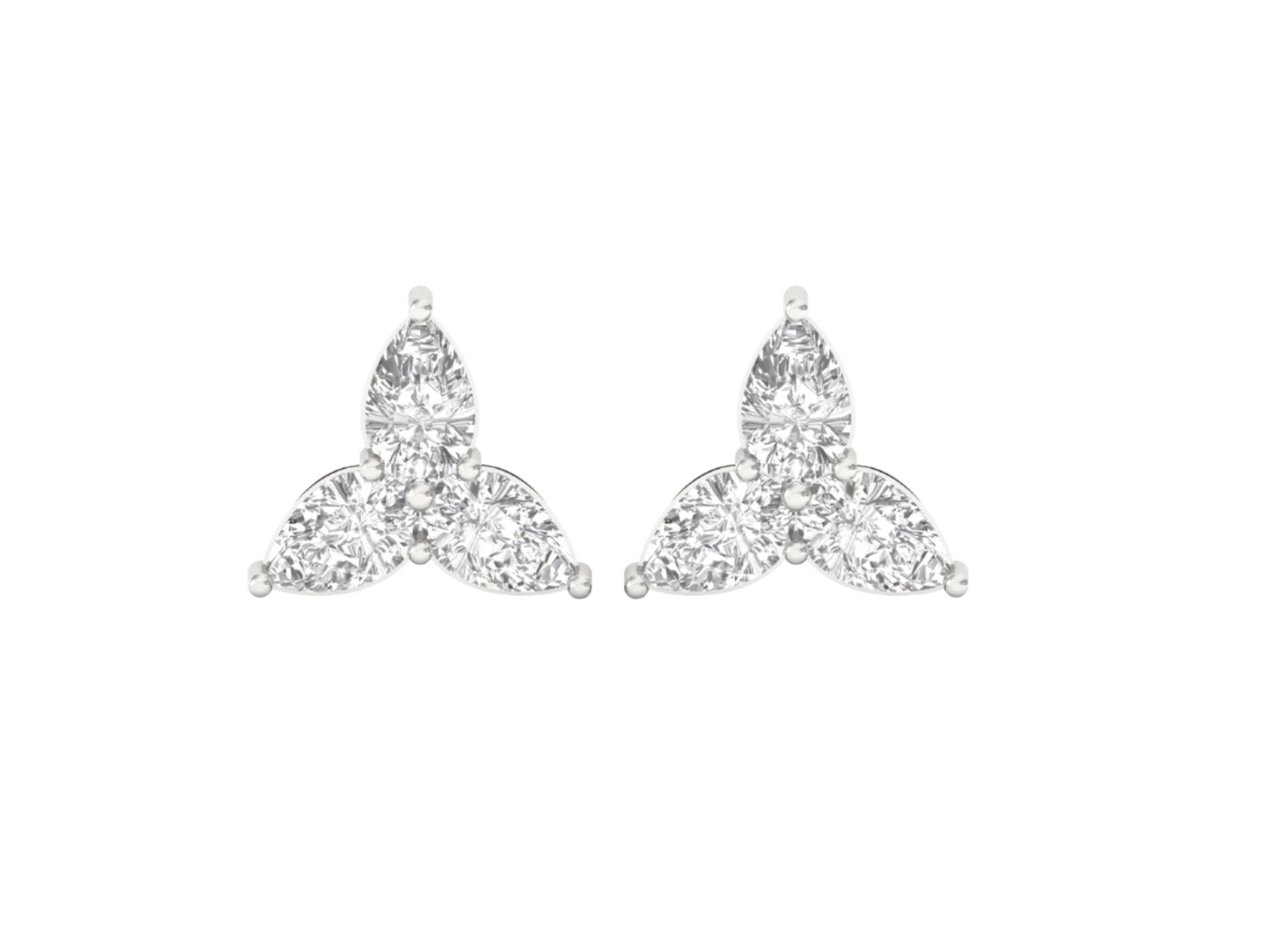 Pear Diamond Trinity Studs