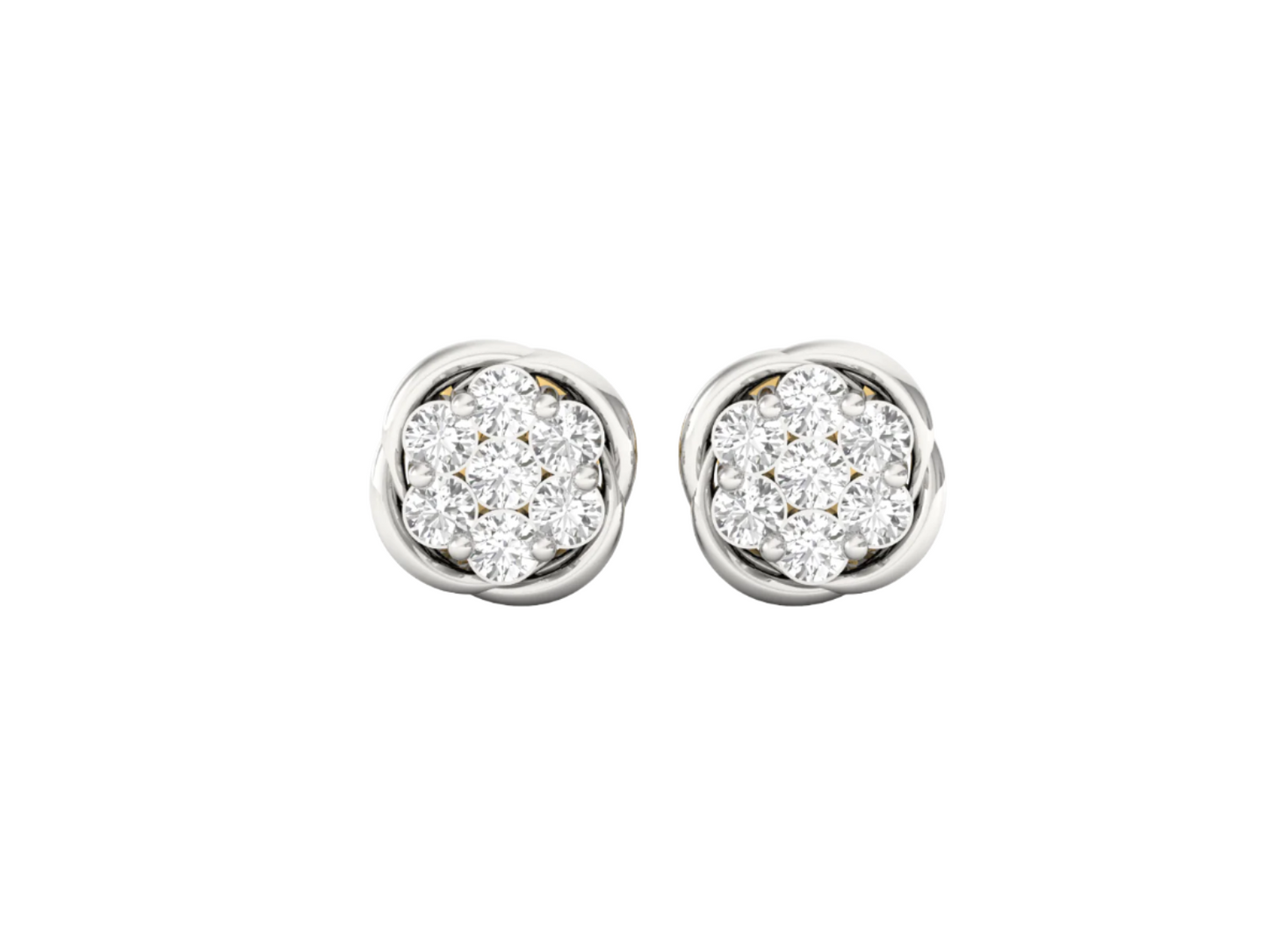 Seven Stone Diamond Cluster Earrings