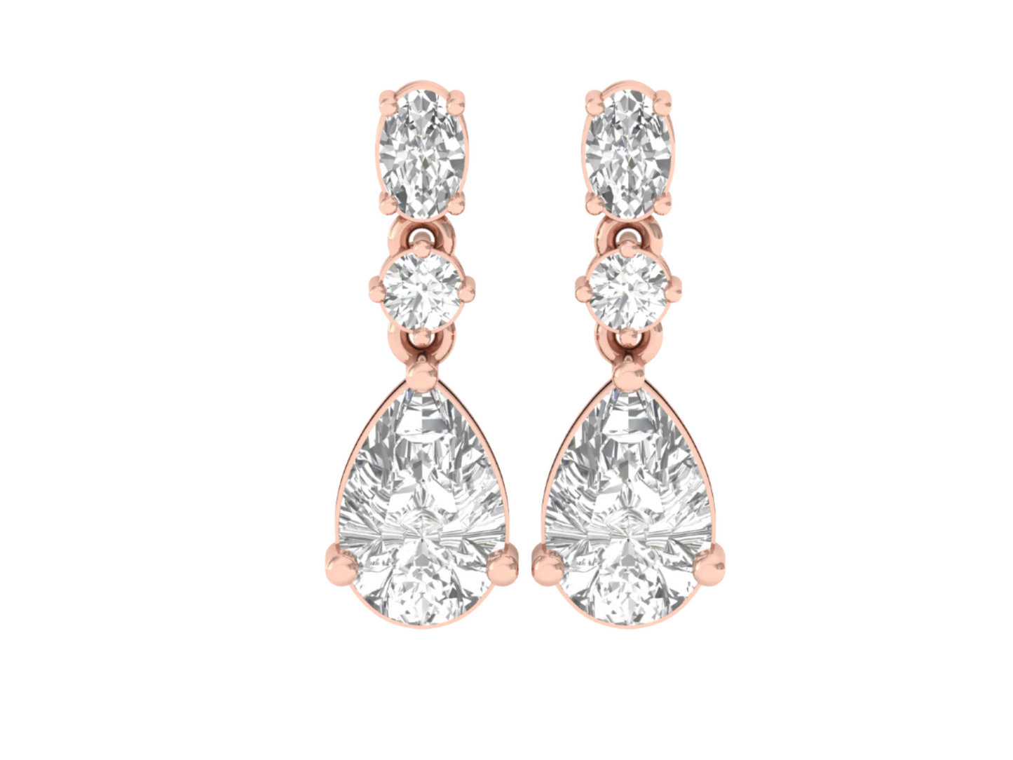 Cascading Diamond Drop Earrings