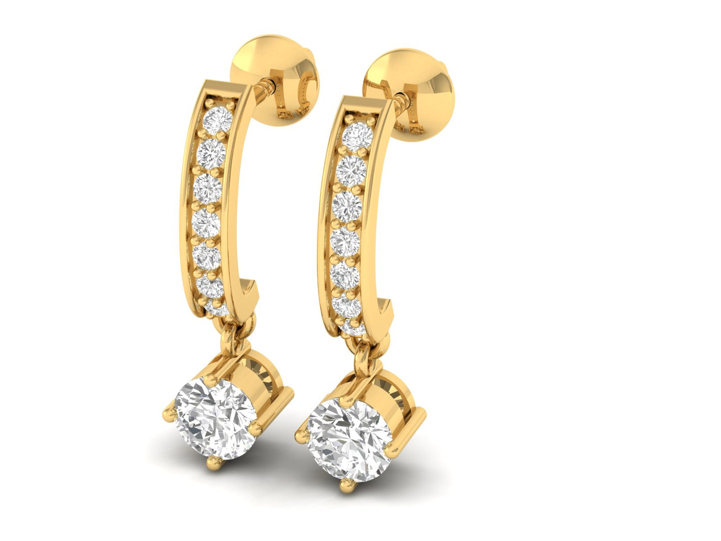 Dazzling Diamond Dangle J-Hoop Earrings