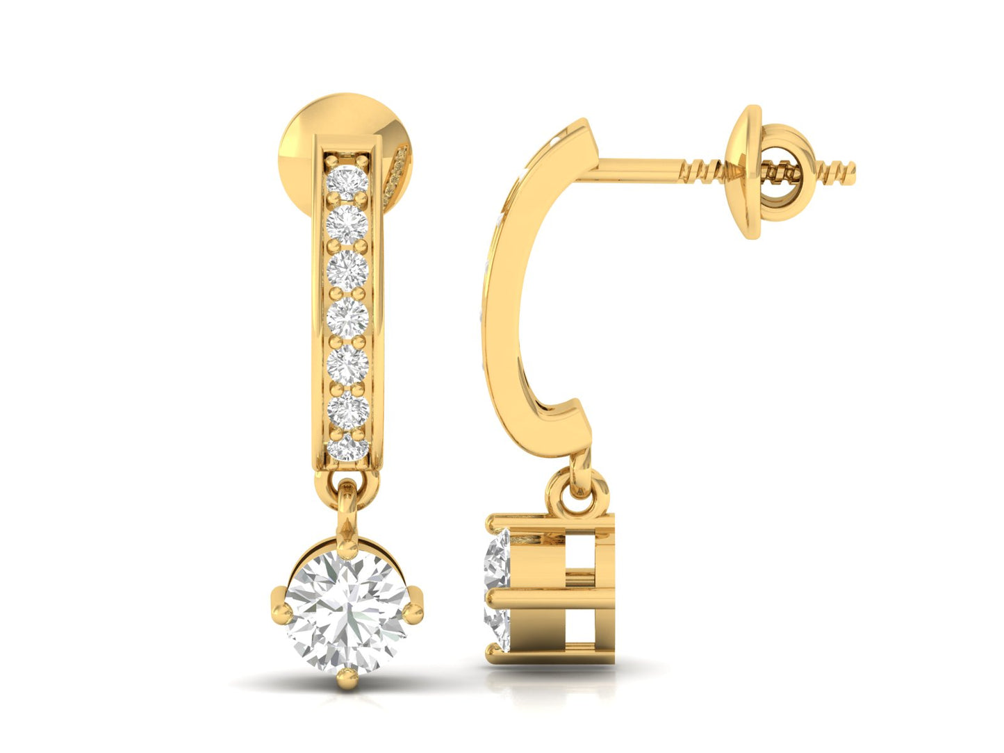 Dazzling Diamond Dangle J-Hoop Earrings