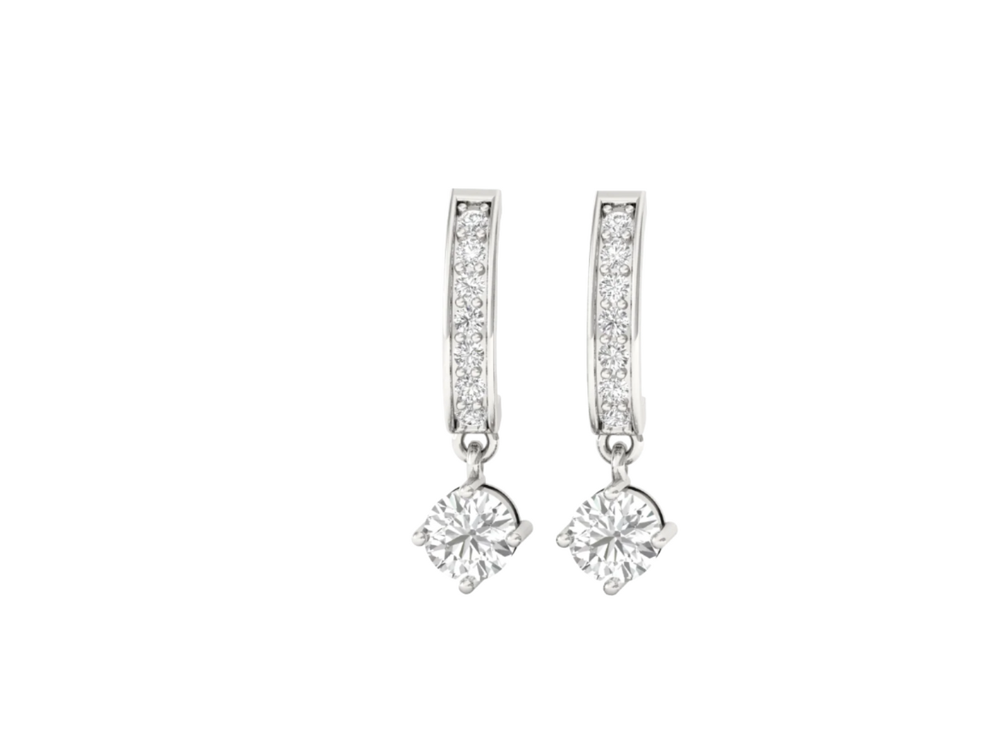 Dazzling Diamond Dangle J-Hoop Earrings