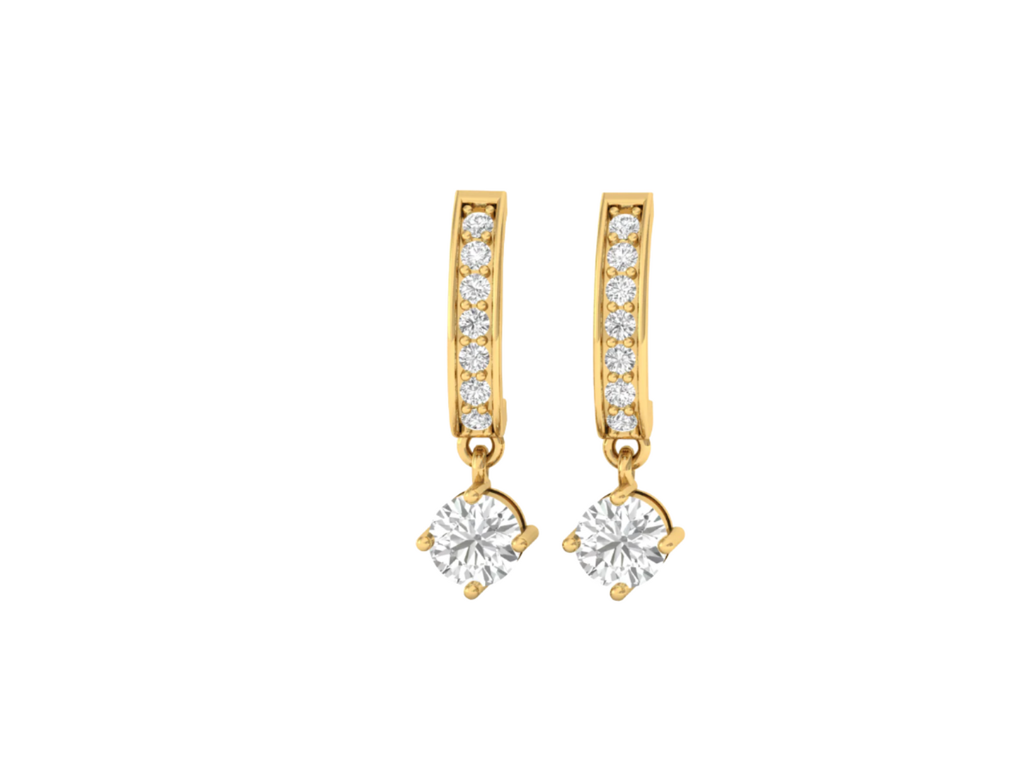 Dazzling Diamond Dangle J-Hoop Earrings