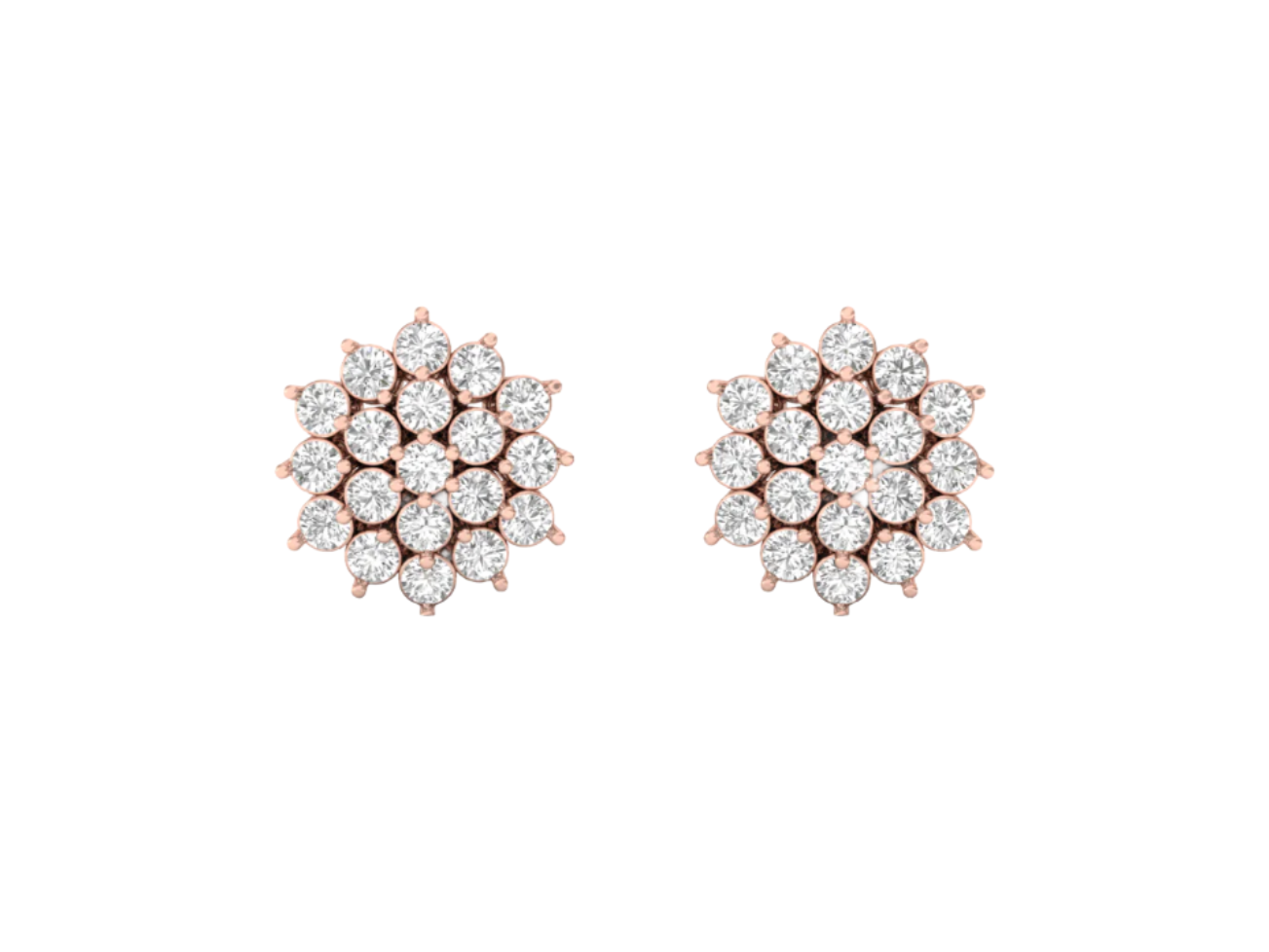 Stunning Diamond Illusion Stud Earrings