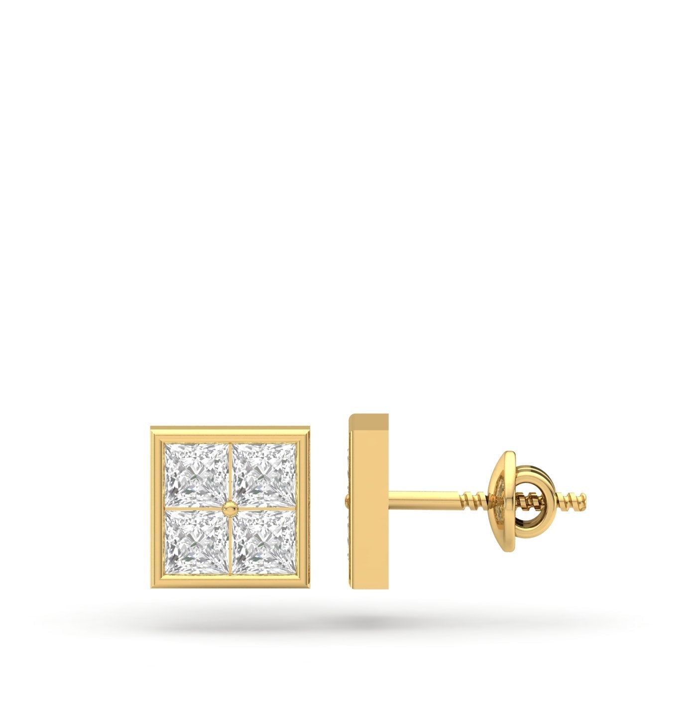 Radiant Diamond Square Studs