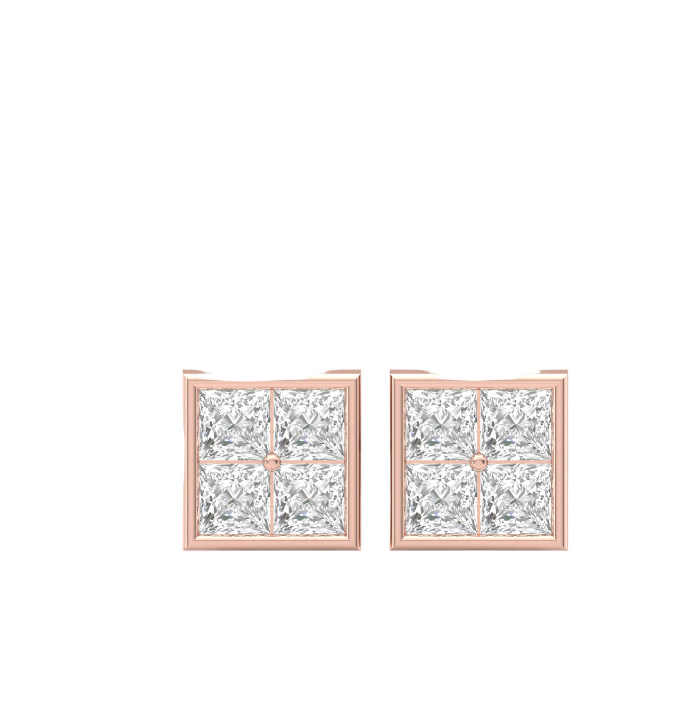 Radiant Diamond Square Studs