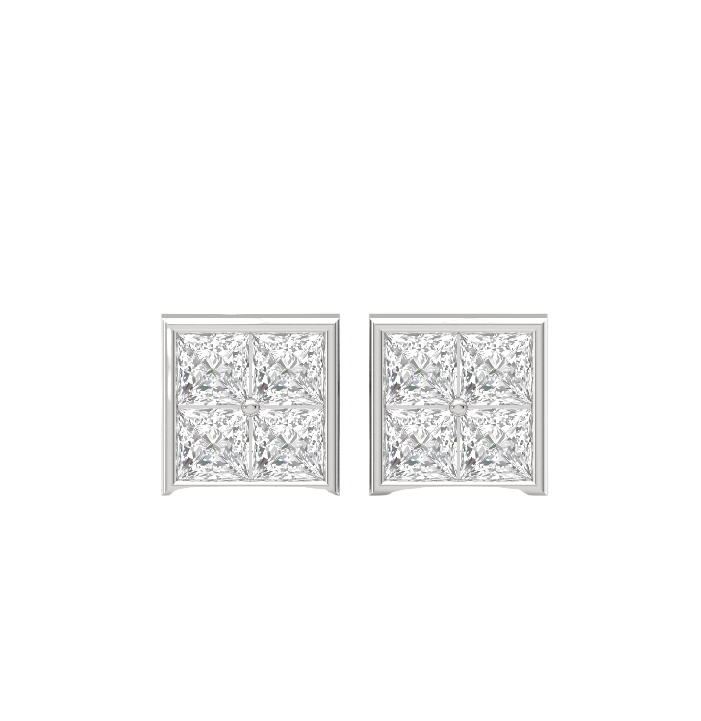 Radiant Diamond Square Studs