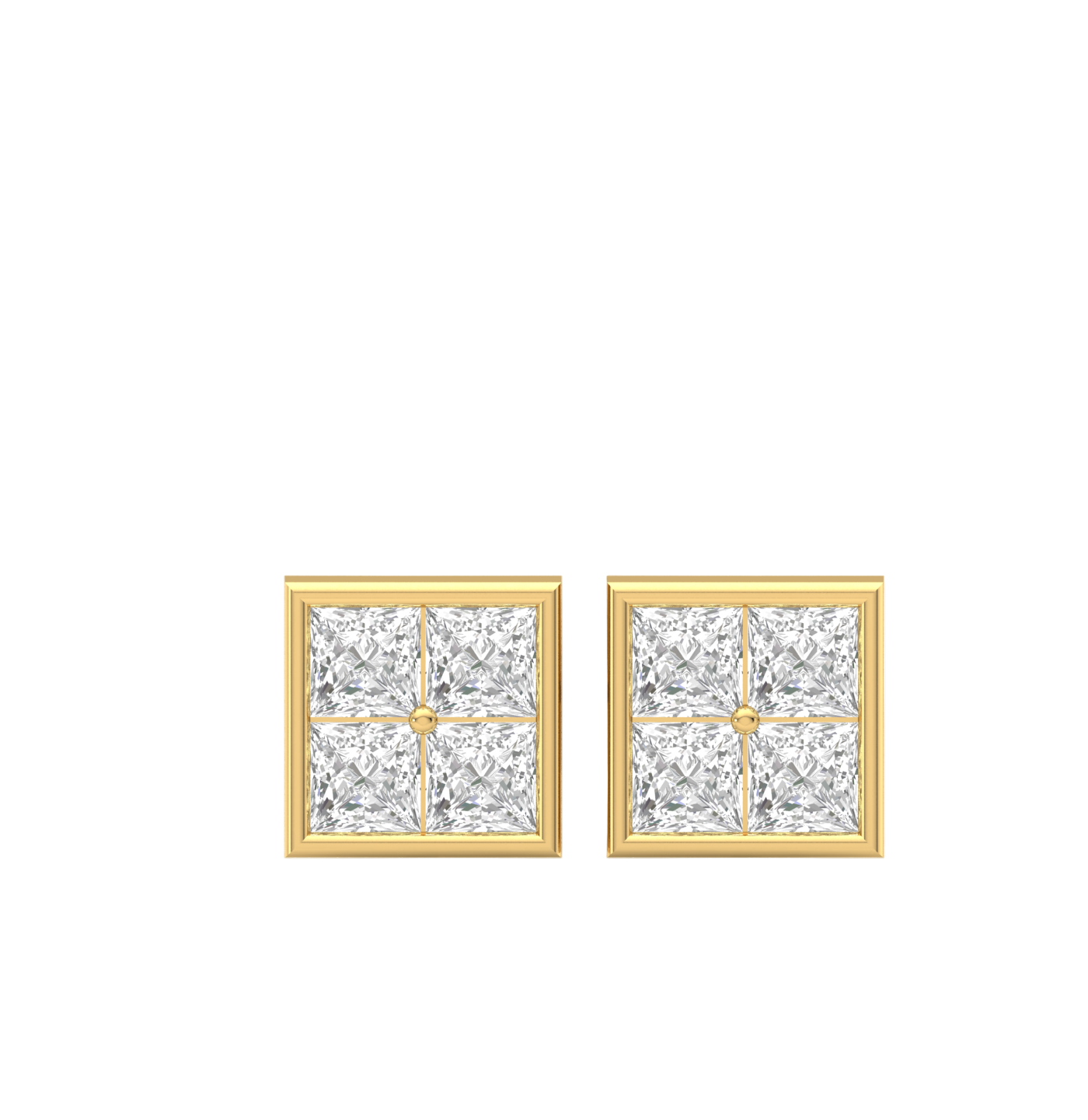 Radiant Diamond Square Studs