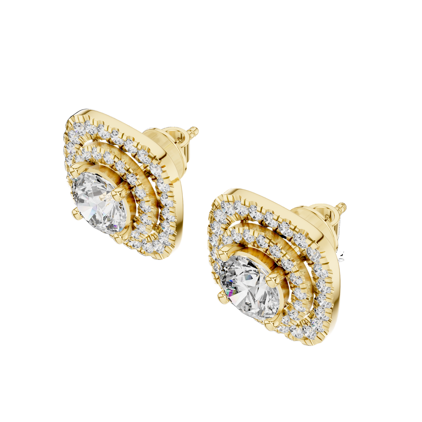 Dazzling Double Halo Studs