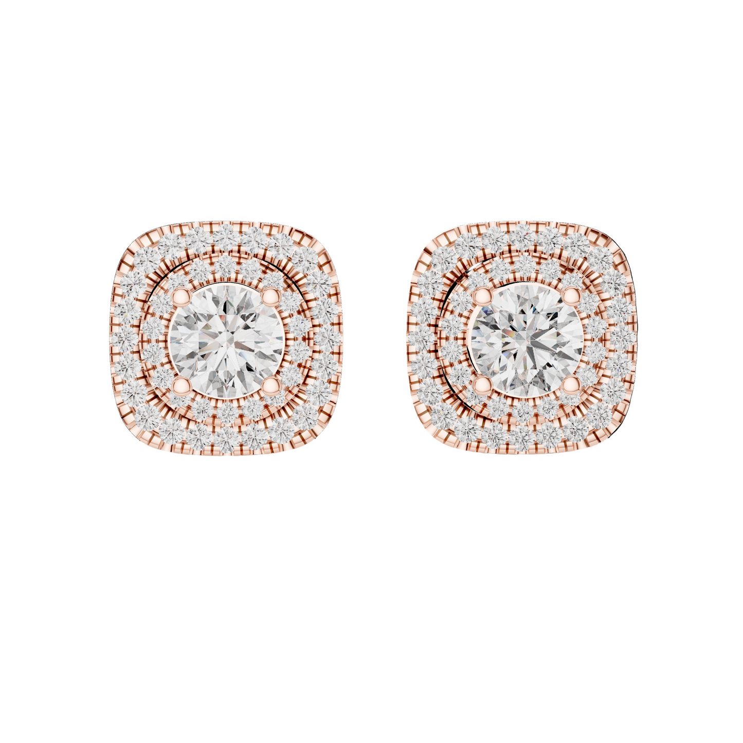 Dazzling Double Halo Studs