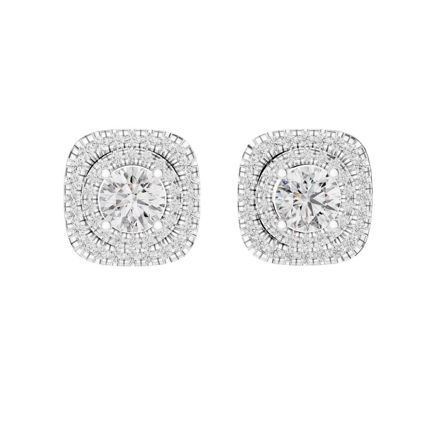 Dazzling Double Halo Studs
