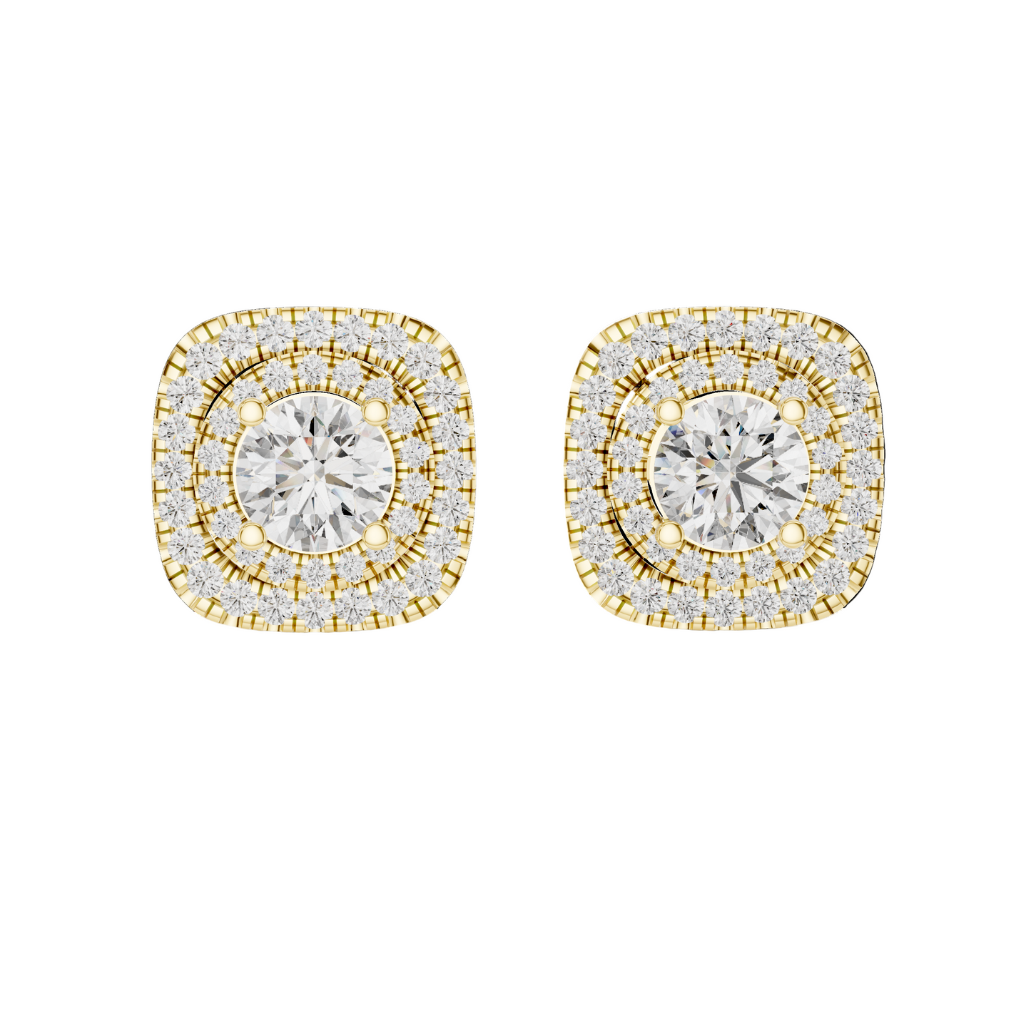 Dazzling Double Halo Studs
