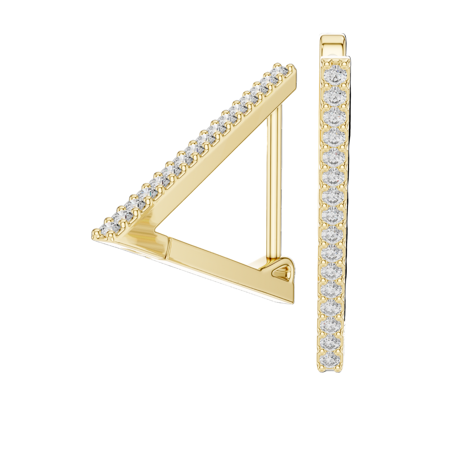Geometric Triangle Diamond Earrings