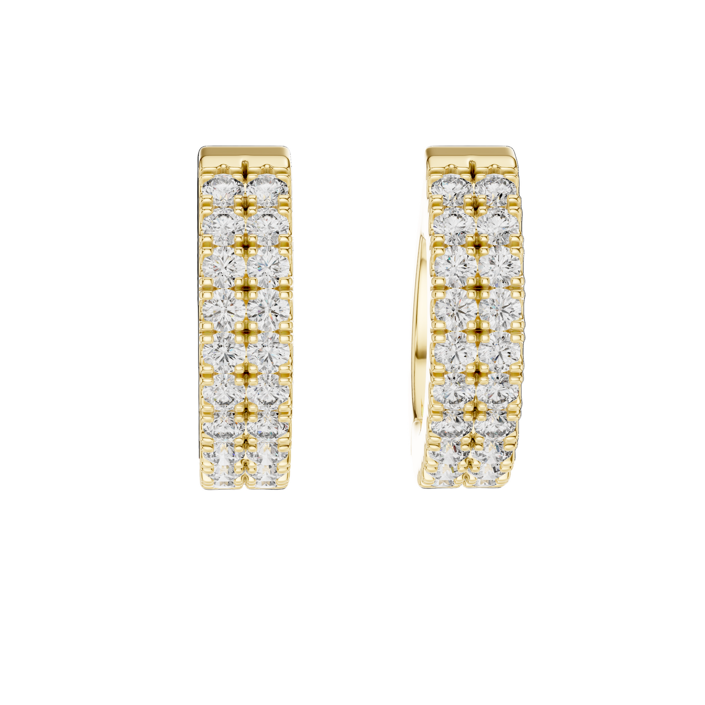 Double Row Brilliant Diamond Hoops