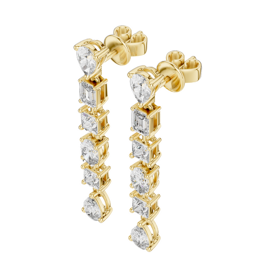 Radiant Cascade Diamond Drop Earrings