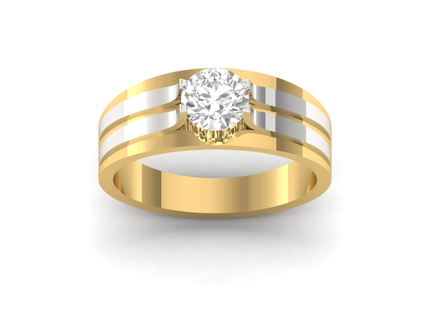 1.0 Carat Two-Tone Men's Diamond Ring