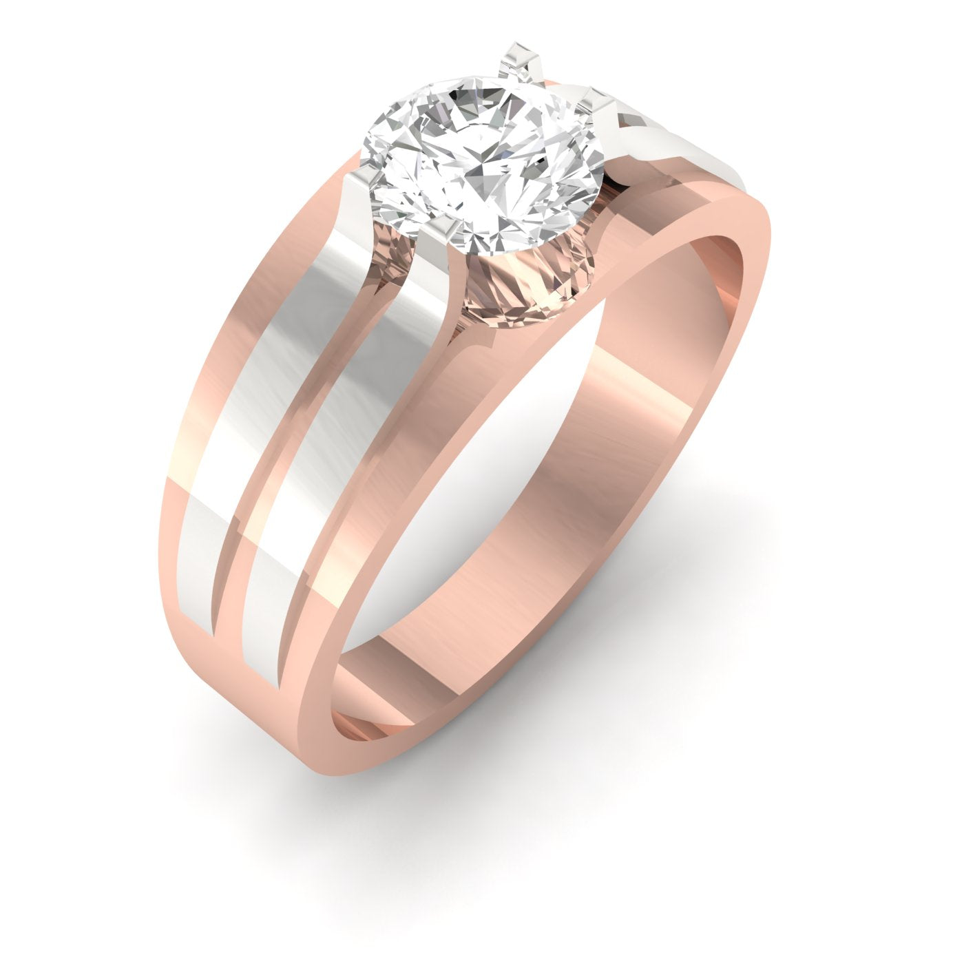 1.0 Carat Two-Tone Men's Diamond Ring