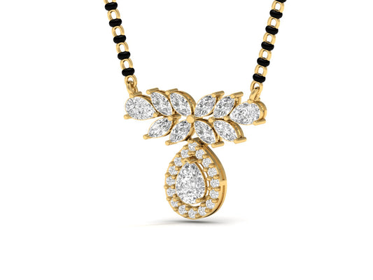 Pear Drop Diamond Halo Mangalsutra