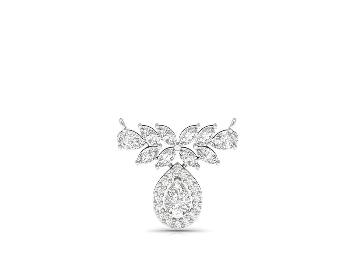 Pear Drop Diamond Halo Mangalsutra