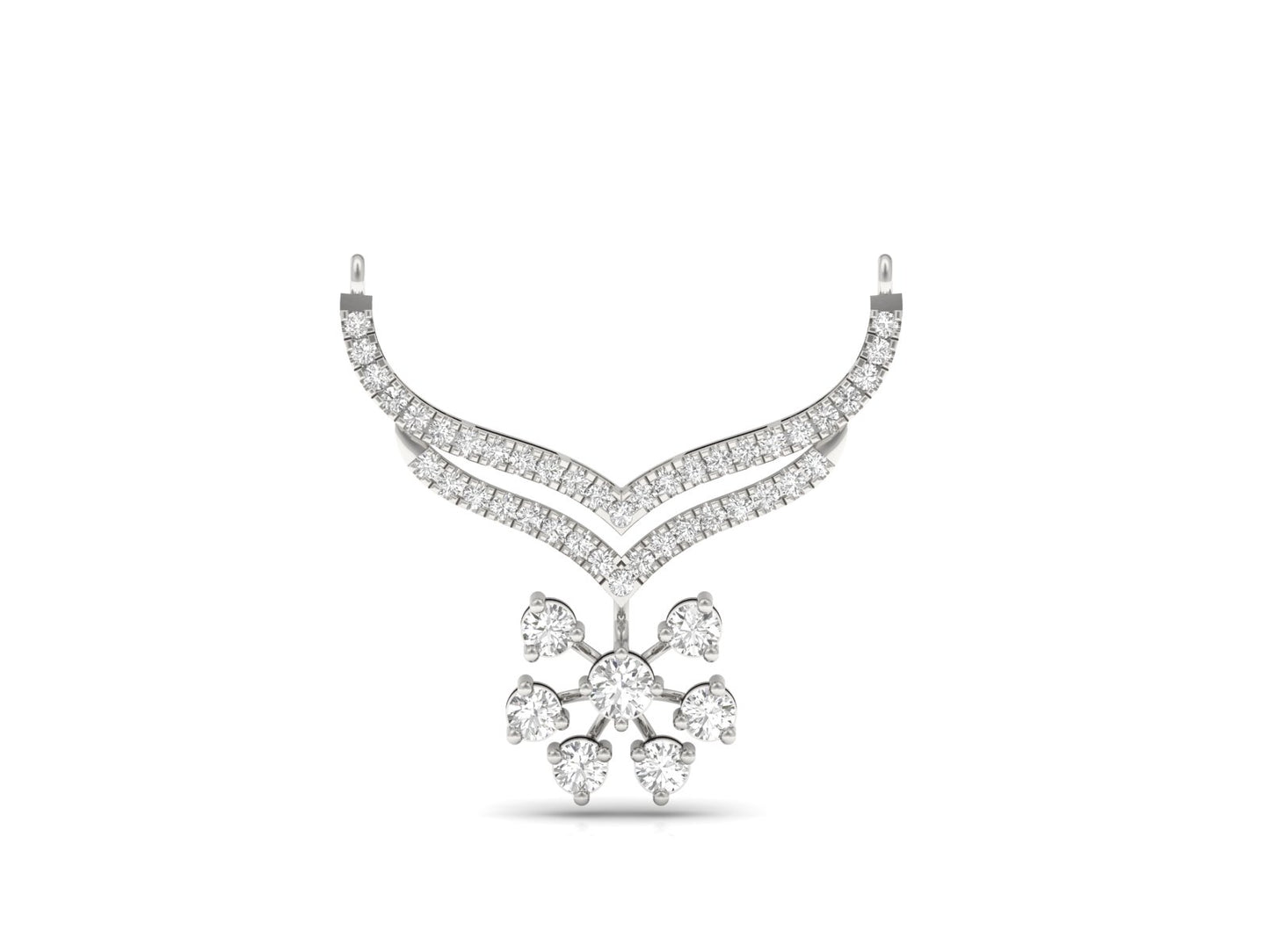 Diamond Snowflake Drop Mangalsutra