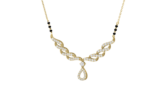 Elegant Leaf Design Diamond Mangalsutra