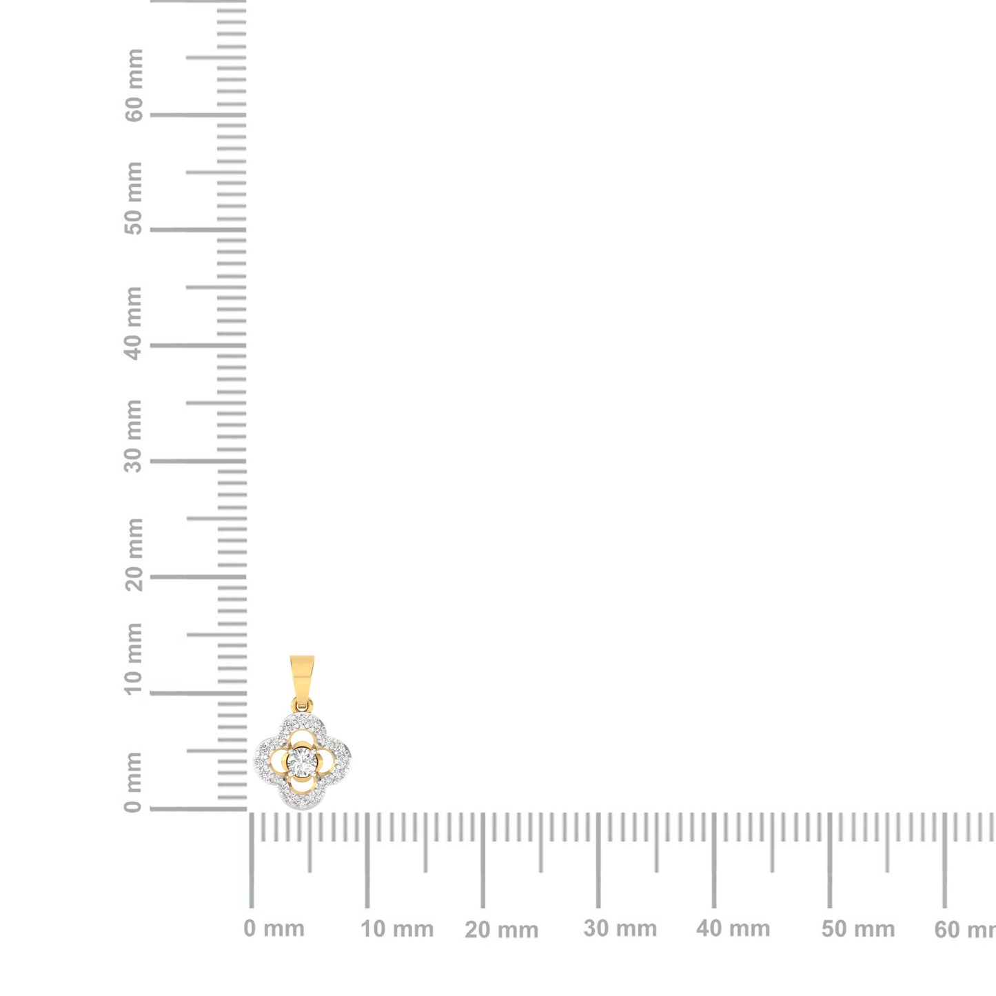 Elegant Diamond Flower Pendant (without Chain)