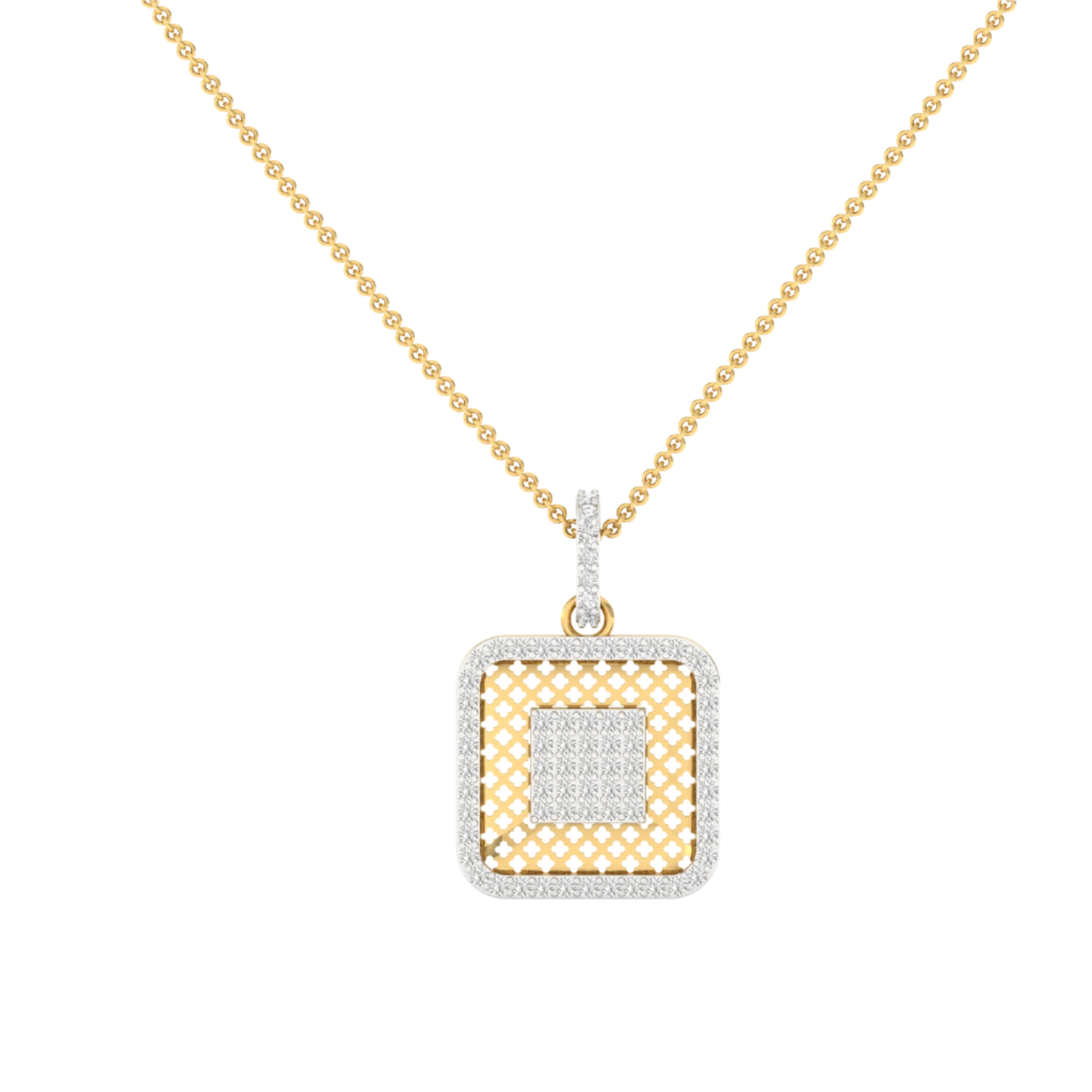 Square Diamond Pendant (without Chain)