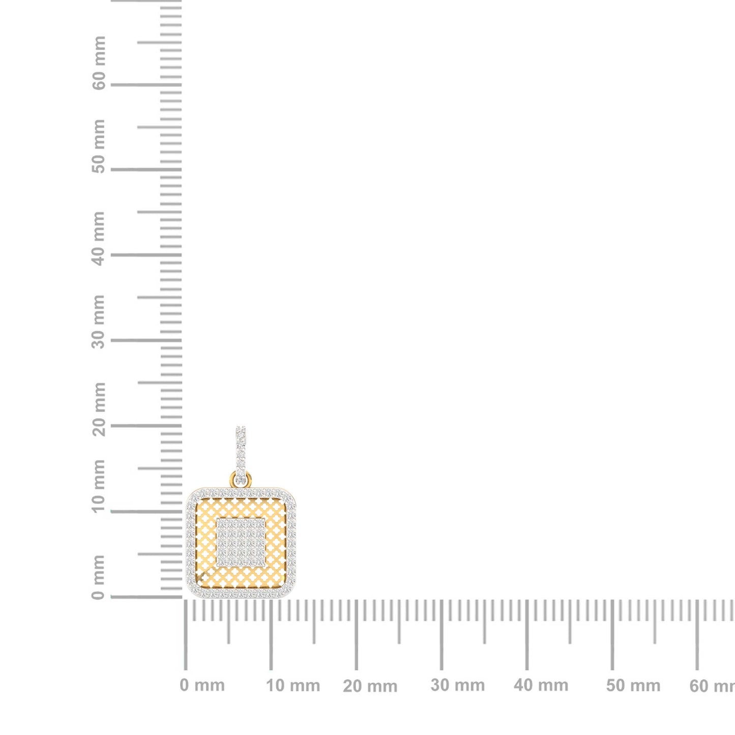 Square Diamond Pendant - Without Chain