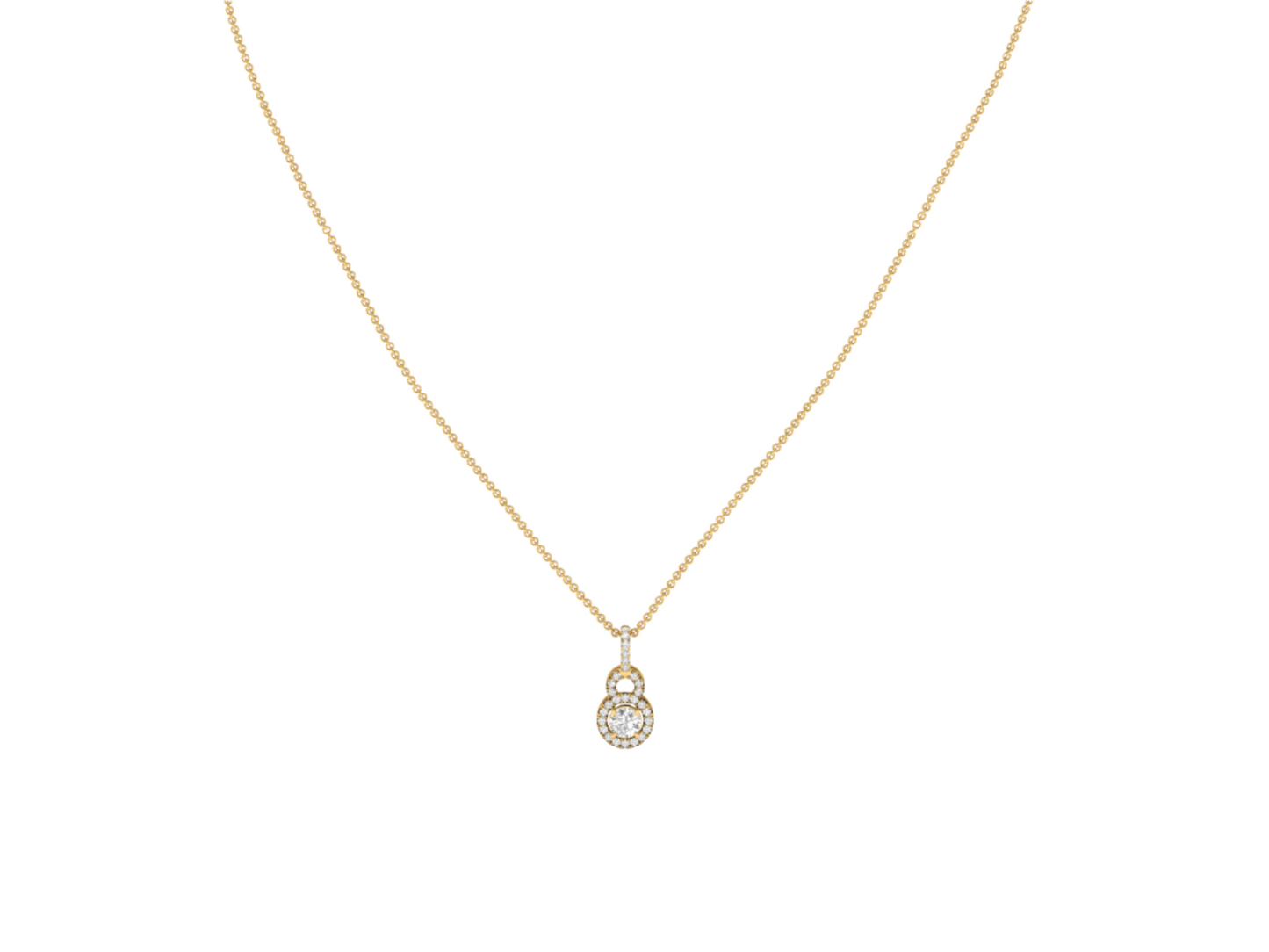 Timeless Diamond Halo Pendant (without Chain)