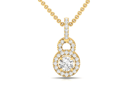 Timeless Diamond Halo Pendant (without Chain)