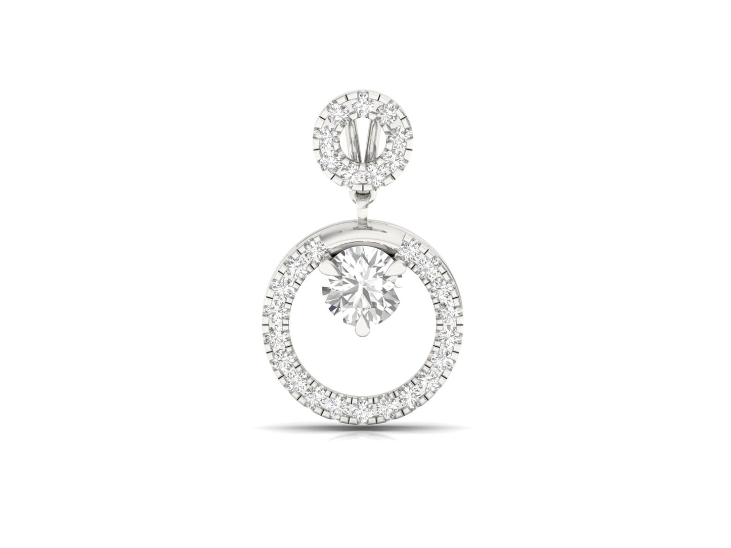 Elegant Diamond Circle Pendant (without Chain)