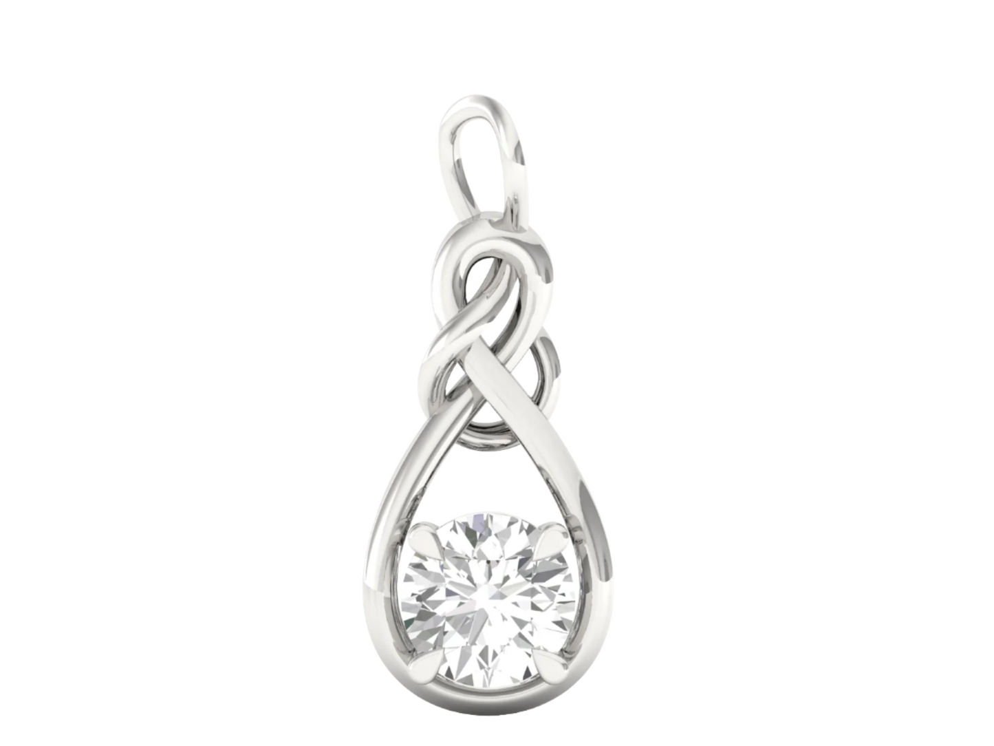 2.0 Solitaire Diamond Infinity Pendant (without Chain)