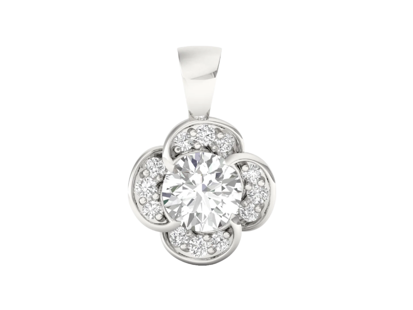 Lilac Bloom Diamond Pendant (without Chain)