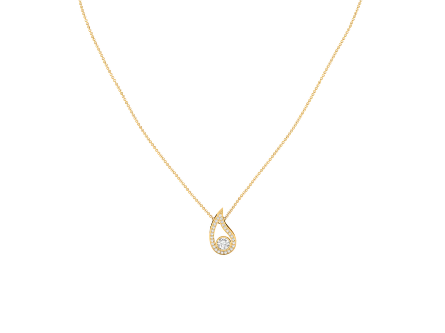 Radiant Teardrop Halo Diamond Pendant (without Chain)