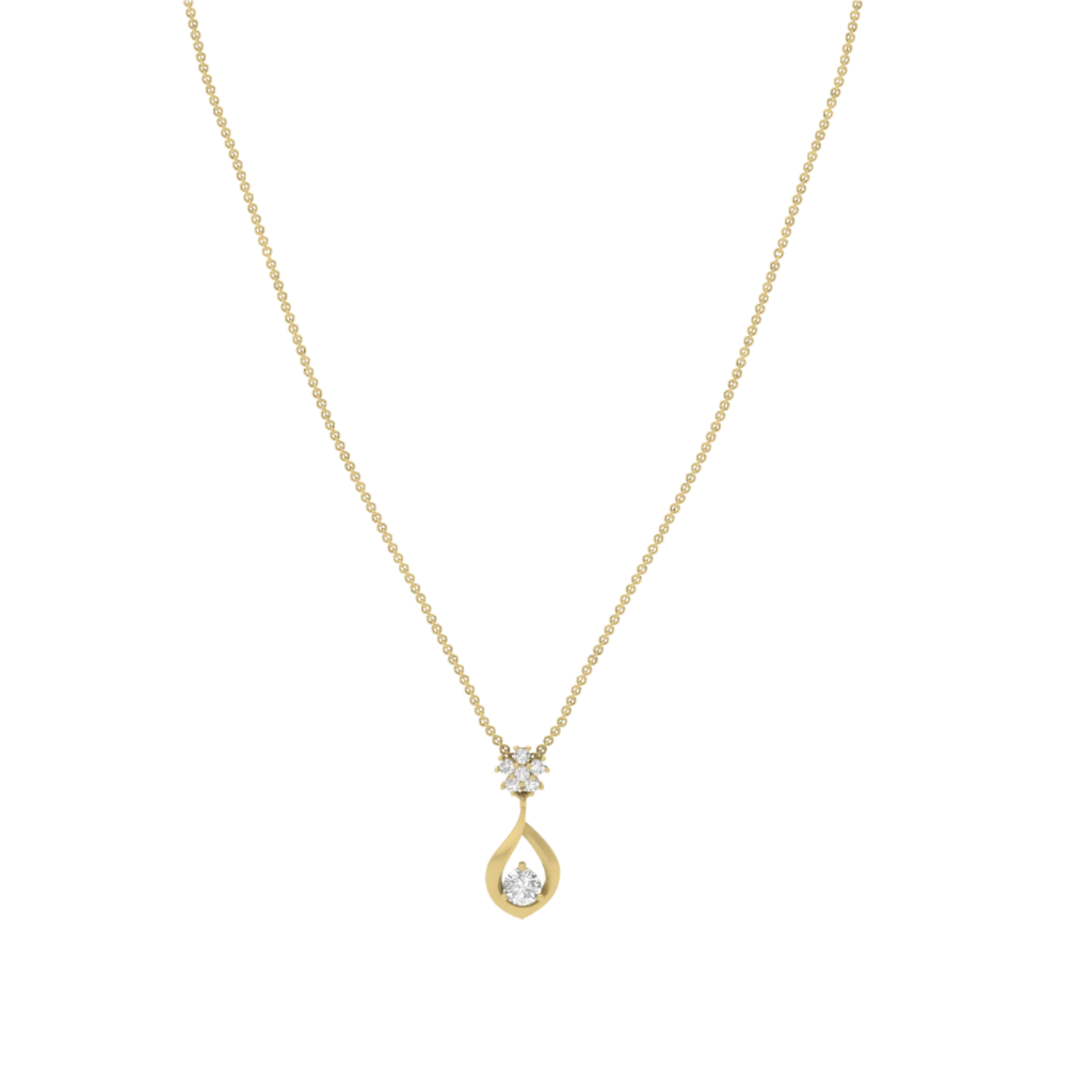 Floral & Teardrop Diamond Pendant (without Chain)