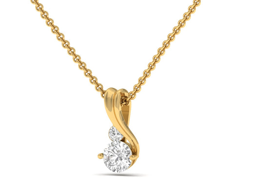Swirl Diamond Drop Pendant (without Chain)